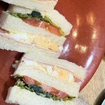 市川屋珈琲 - 野菜とハムのミックスサンド