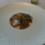 RISTORANTE OZIO - 鱸のヴァプール 茄子のコンフィはちみつとバルサミコ ソース・ア・ランティボワーズ