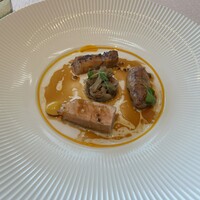 RISTORANTE OZIO - イベリコロースの”インダイレクトロティ” 三枚肉の炙り”真空調理”網脂で包んだ”サルシッチャ” ポーク　デクリネゾン　　大塚スタイル