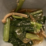 居酒屋 なのはな - かみさんのお通しはほうれん草お浸し