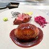 ahill - フォアグラ入りハンバーグとステーキ盛り合わせ