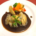 レストラン　クレール - 活アワビのステーキランチ　肝入り赤ワイン