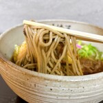 愛岐三食堂 - かき揚げそば麺アップ