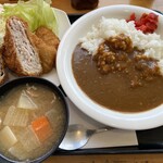 バン ブー - カレーとハーフミルフィーユカツ＆鯵フライ