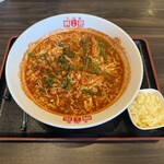 元祖辛麺屋 桝元 夢咲店 - トマト辛麺(10辛+中華ストレート麺+チーズトッピング)