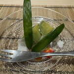 博多 鮨 まつもと - 抹茶餡とパインの甘味