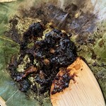 塚原の里 - 朴葉みそも炭火でさっと焼いて下さって、ご飯のお供に　豊後牛とも好相性でした