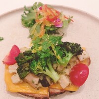 ラ・ロシェル 南青山 - 前菜「鶏胸肉と椎茸のタルタル」
