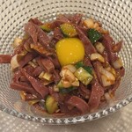 モツの朝立ち - ハツの薬味和え