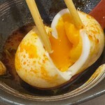 モツの朝立ち - モツの煮込玉子入り