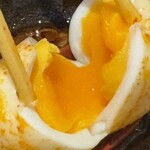 モツの朝立ち - モツの煮込玉子入り