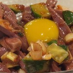 モツの朝立ち - ハツの薬味和え