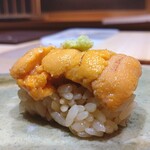 札幌 鮨 銀座 一 - 雲丹握り♩