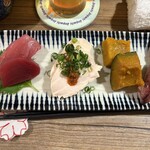 じんぱち - マグロ、胸肉、カボチャ、ほたるいか