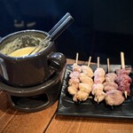鶏彩 - ■チーズフォンデュー・焼き鳥フォンデューセット ¥1.350