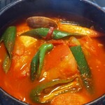 ぴょんぴょん舎 - 純豆腐チゲ（激辛・アップ）