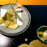 花筐 - 「天ぷら」エビのアラレ揚げ他