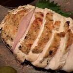 森川 - 地鶏むね肉のたたき お酢と柚子胡椒