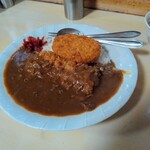 相州そば - カツカレー（わかめスープ付き）、コロッケ単品