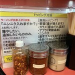 ラーメン二郎 環七一之江店 - 卓上