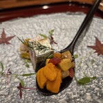 KOBAYASHI - アミューズの1皿。サンマ、一口スプーン