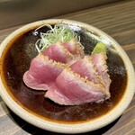 蕎麦 酒 料理 ちく山 - 鴨たたき　木桶醤油で頂きます