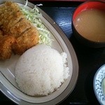 味よし - 2014.10再訪　二点盛り　ロースカツとから揚げ