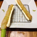 串カツとワイン 揚八 - 揚八ランチ(アスパラの豚肉巻き)