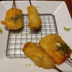 串カツとワイン 揚八 - 揚八ランチ(豚ヒレ肉、とうもろこし)