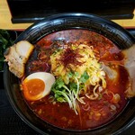 鬼がらし 鶴岡店 - 閻魔味噌ラーメン　1450円　ワカメをトッピング　150円から、500円割引クーポン券使用