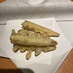 活魚 旬菜 串焼き処 鳥まさ - ベビーコーンの天ぷら