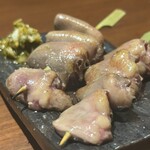 純系名古屋コーチン 鶏や なか山 - 炙りハツ刺し串