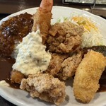 オリーブ・キッチン  - オリーブ定食カレーぶっかけ