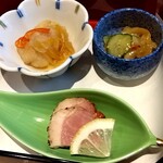 かに政宗 - 先付け小鉢三品をパチリ♯