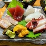 天ぷら ふじ - 本日のお刺身盛り合わせ