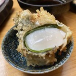 天ぷら ふじ - レアなホタテと白ワインが最高✨