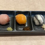 寿司を味わう 海鮮問屋 浜の玄太丸 - 前菜三点盛り