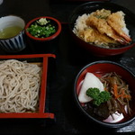 そば宏 - 【天丼＠９００円＋ざるセット＠４００円】