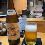 天ぷら ふじ - 瓶ビールで乾杯！！