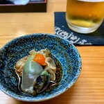 天ぷら ふじ - お通しの肝✨おいひぃーっ！！