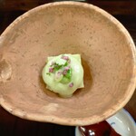 菊乃井 - 先付 茶豆豆腐 茶豆餡 花穂紫蘇