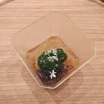 日本料理 新茶家 - お口直し　モロヘイヤとふのり