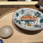 温石 - ◆焼き物
      金目鯛の鱗焼き　実山椒ソース