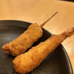 串カツあらた - 海老 牛ハラミ
