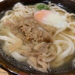 筑後うどん まがり - 肉うどん　半熟玉子