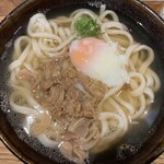 筑後うどん まがり - 肉うどん　半熟玉子