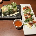 越前若狭の旬と地酒 頂き枡 - 生春巻き　レーズンバターカナッペ