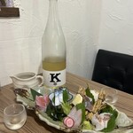 和中ダイニング ゑ富 - 鮮魚お造り盛り合わせ・Kの旋律 第一楽章 生原酒 木戸泉酒造(千葉)