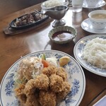 レストラン まなべ - 角切りビーフカツランチ＆牛角切りステーキランチ