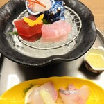 いなとり荘 - お造り　あ、おいしい！って言葉ばかり